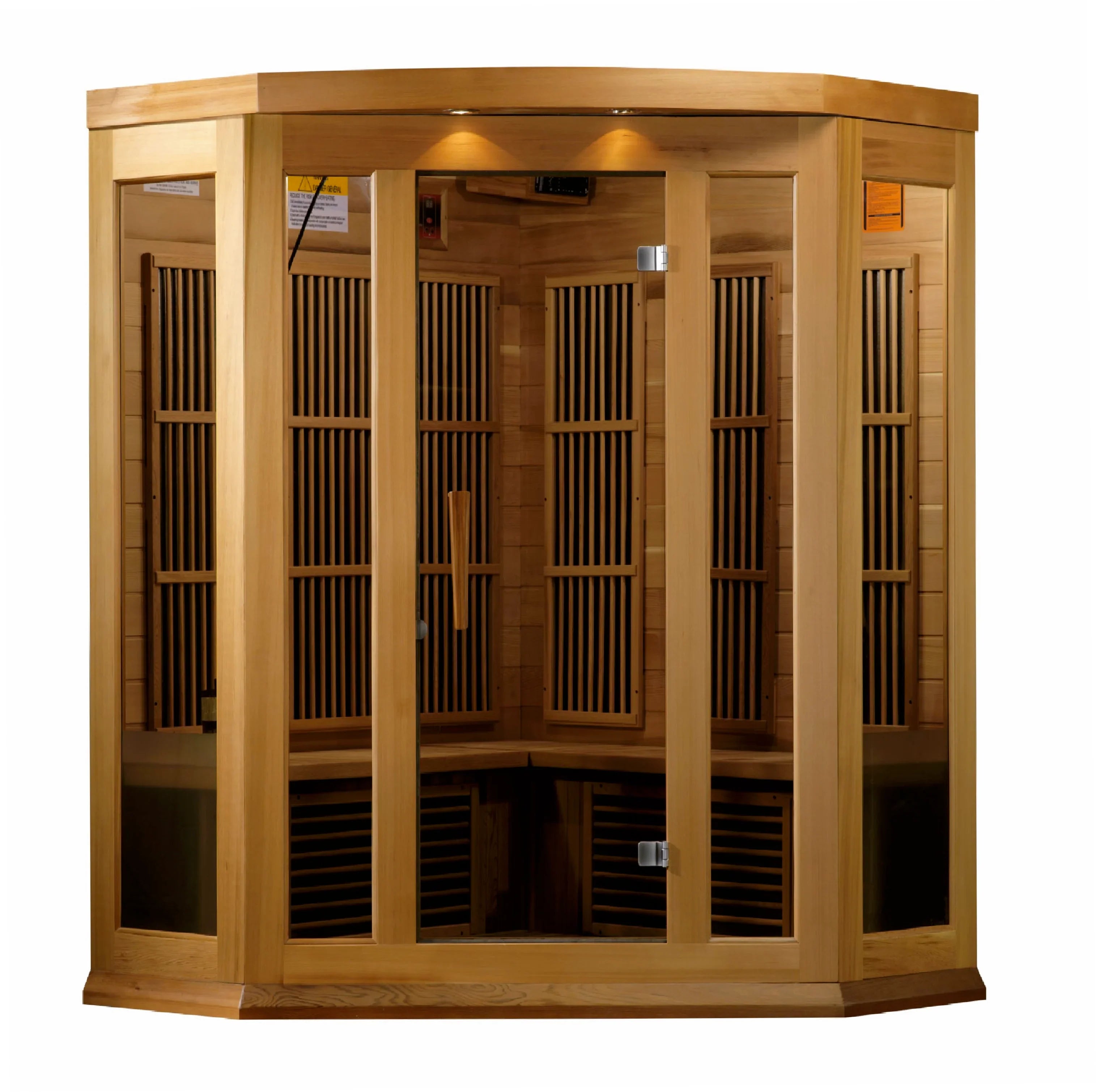 Maxxus 3-Person Corner Low EMF (Under 8MG) FAR Infrared Sauna (Canadian Red Cedar)