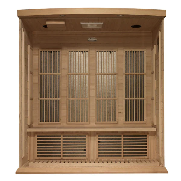 Maxxus 4-Person Corner Near Zero EMF (Under 2MG) FAR Infrared Sauna (Canadian Hemlock)