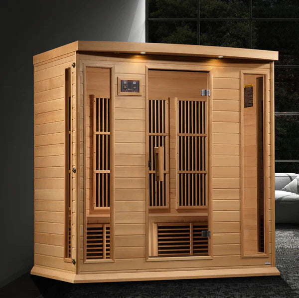 Maxxus 4-Person Corner Near Zero EMF (Under 2MG) FAR Infrared Sauna (Canadian Hemlock)