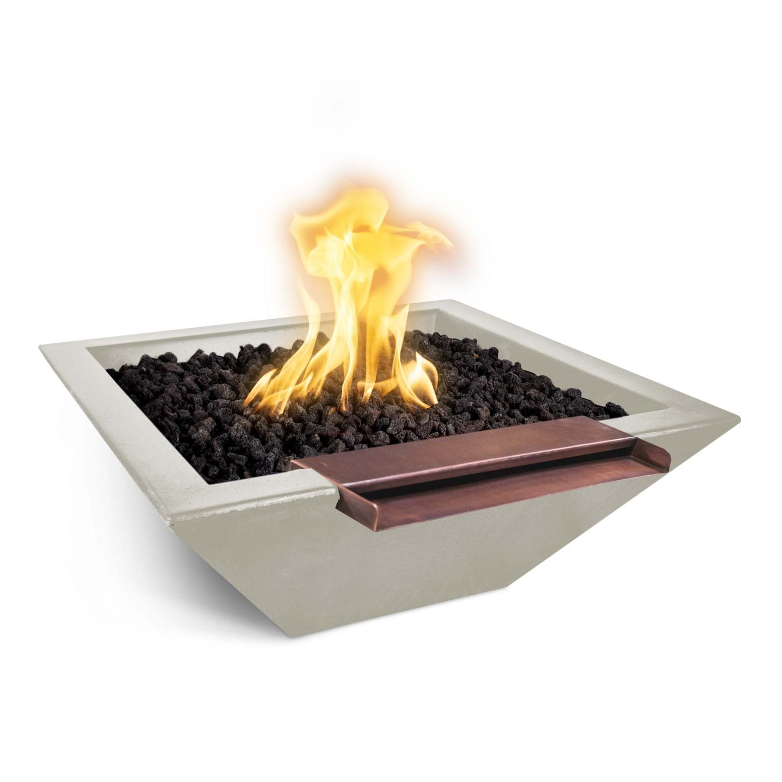 The Outdoor Plus Maya Fire & Water Bowl Wide Spill | GFRC Concrete