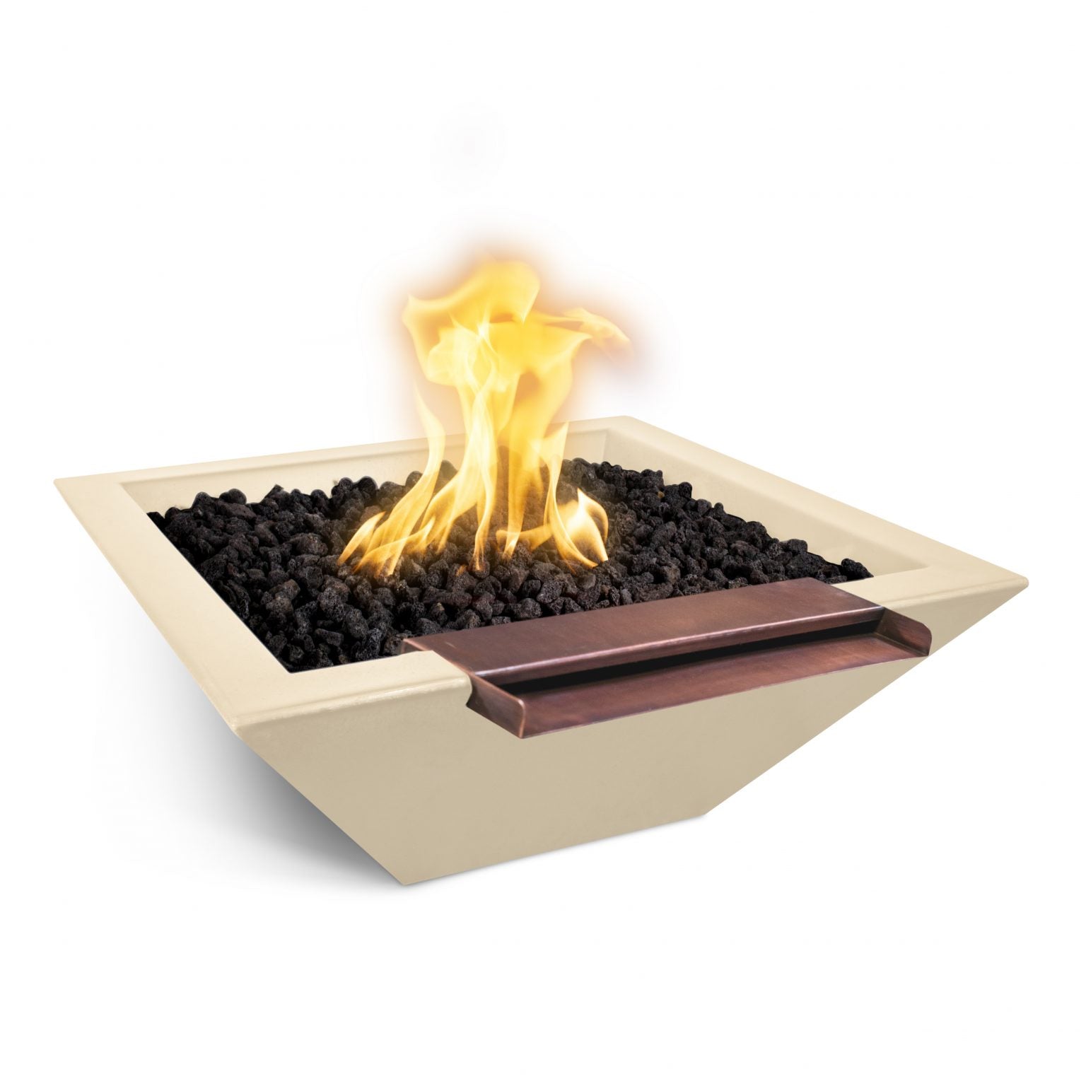 The Outdoor Plus Maya Fire & Water Bowl Wide Spill | GFRC Concrete