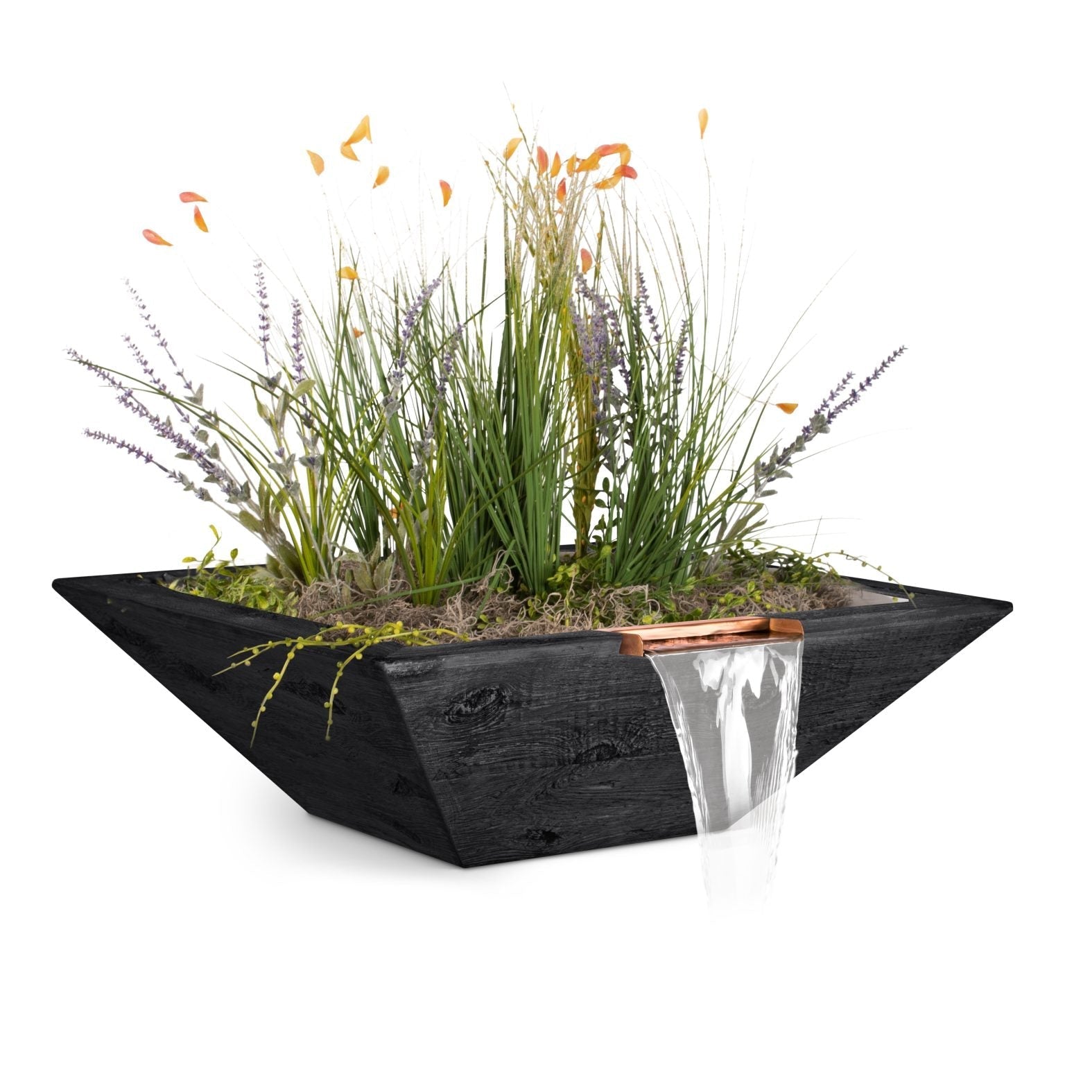 The Outdoor Plus Maya Planter & Water Bowl | Wood Grain