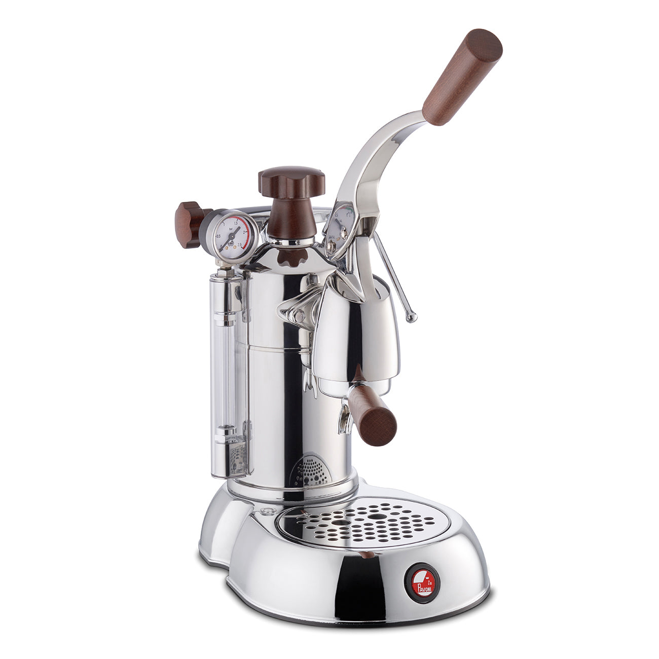 La Pavoni Stradivari 16 Cup Professional Espresso Machine In Chrome with Wood #PSW-16