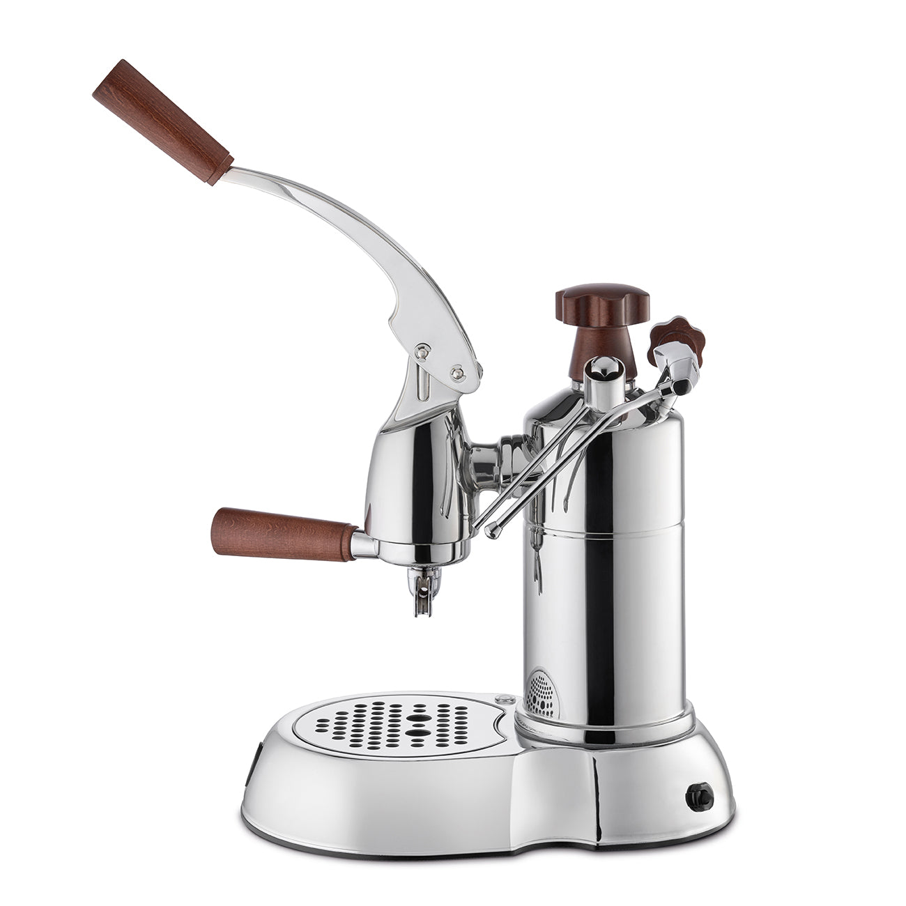 La Pavoni Stradivari 16 Cup Professional Espresso Machine In Chrome with Wood #PSW-16