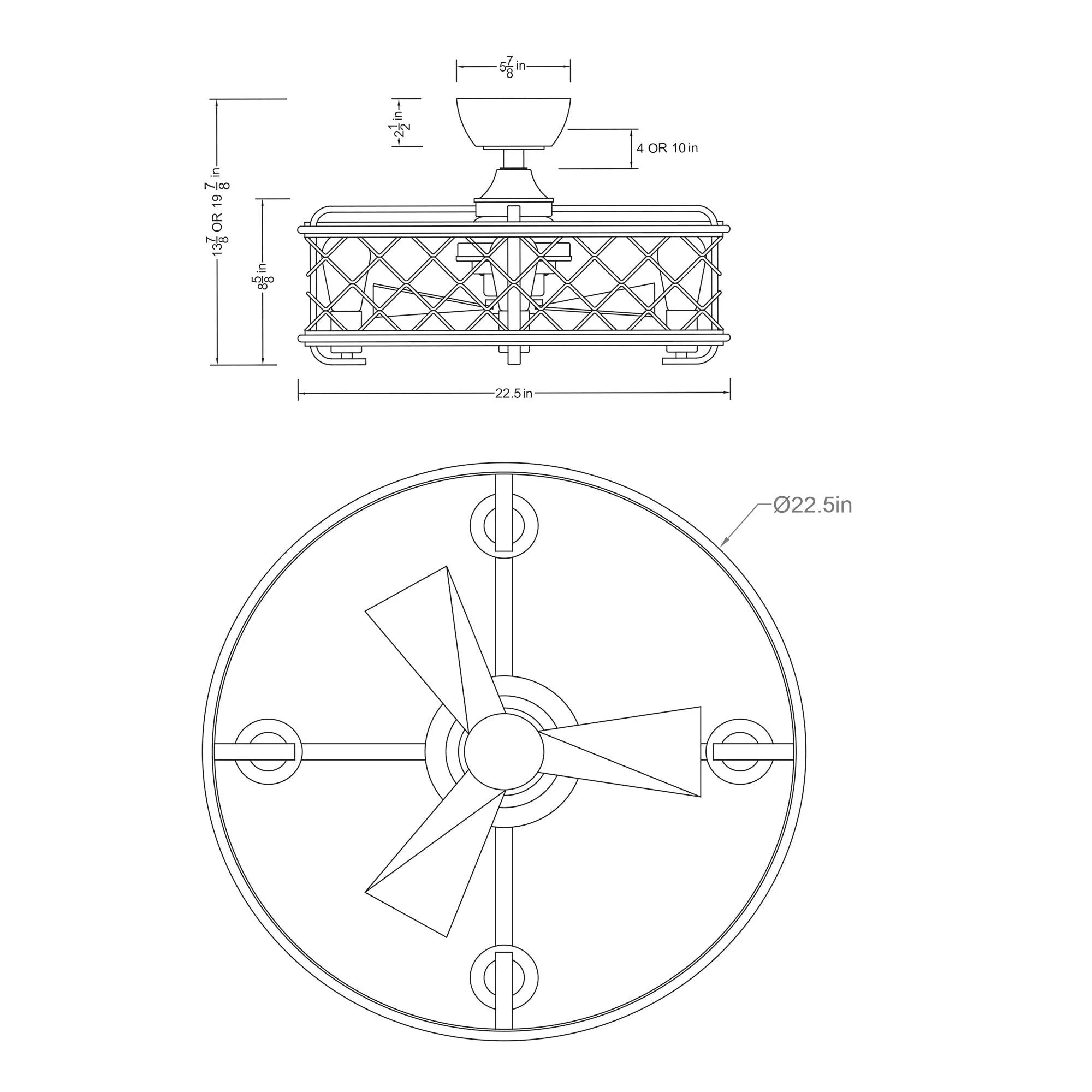 Parrot Uncle 22.5 In. Industrial Ceiling Fan with Lighting and Remote Control