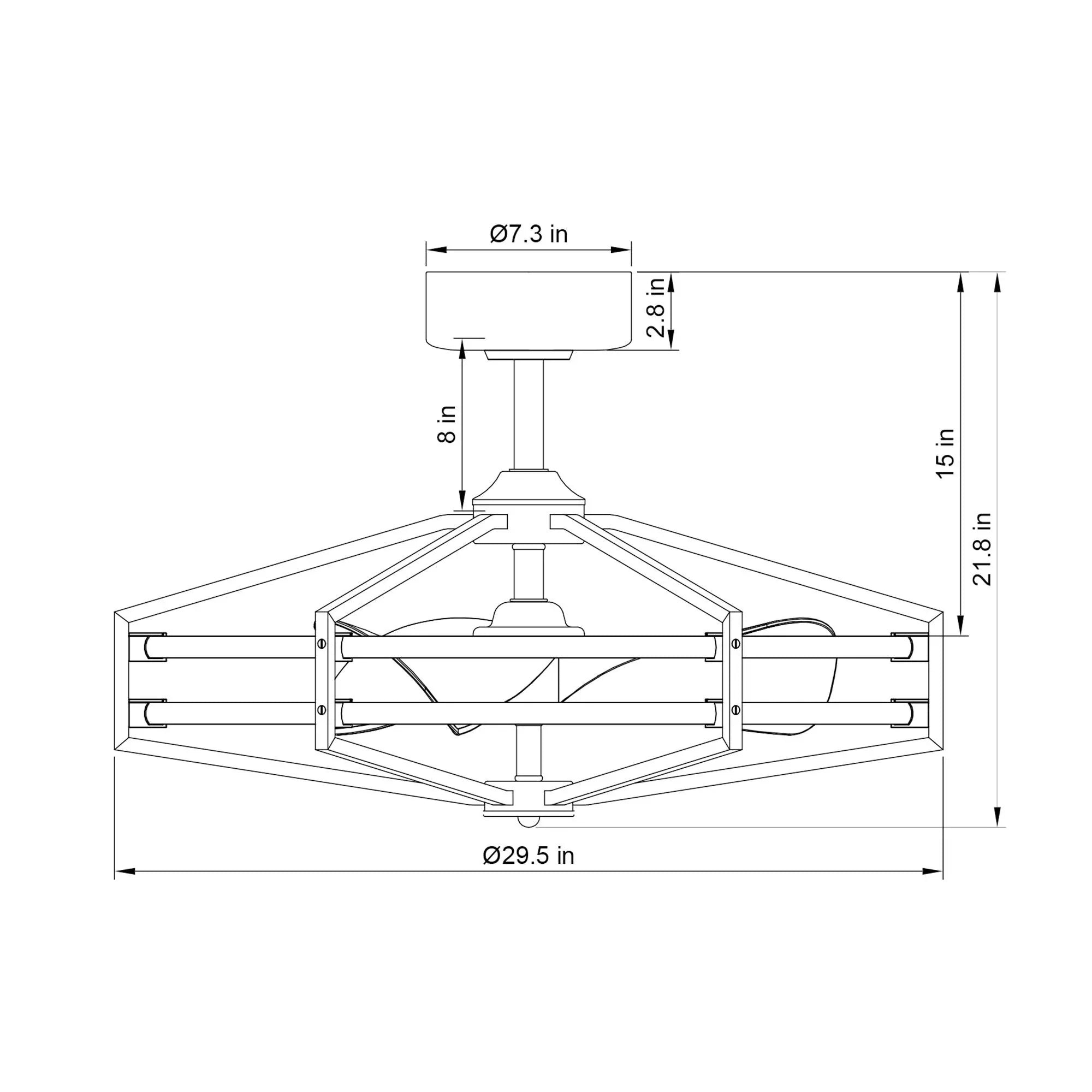 Parrot Uncle 29.5 In. Black Modern Ceiling Fan