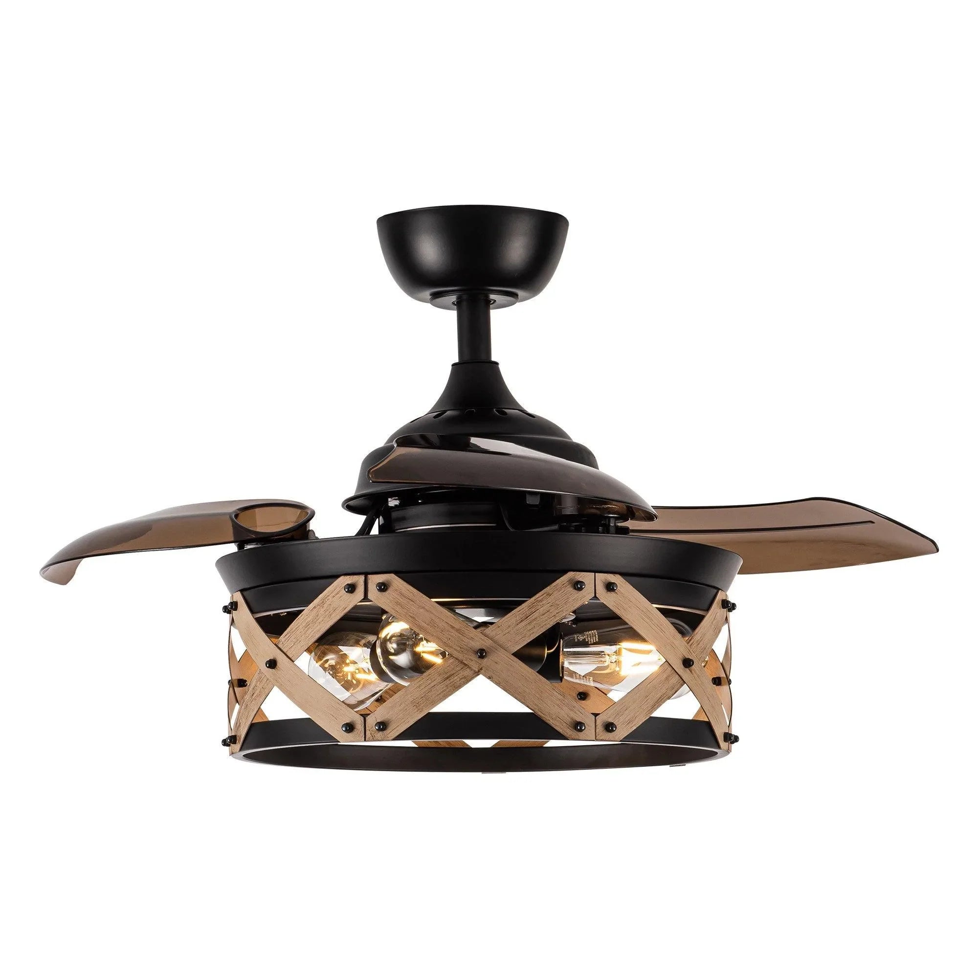 Parrot Uncle 36 In. Industrial Ceiling Fan with Lighting and Remote Control