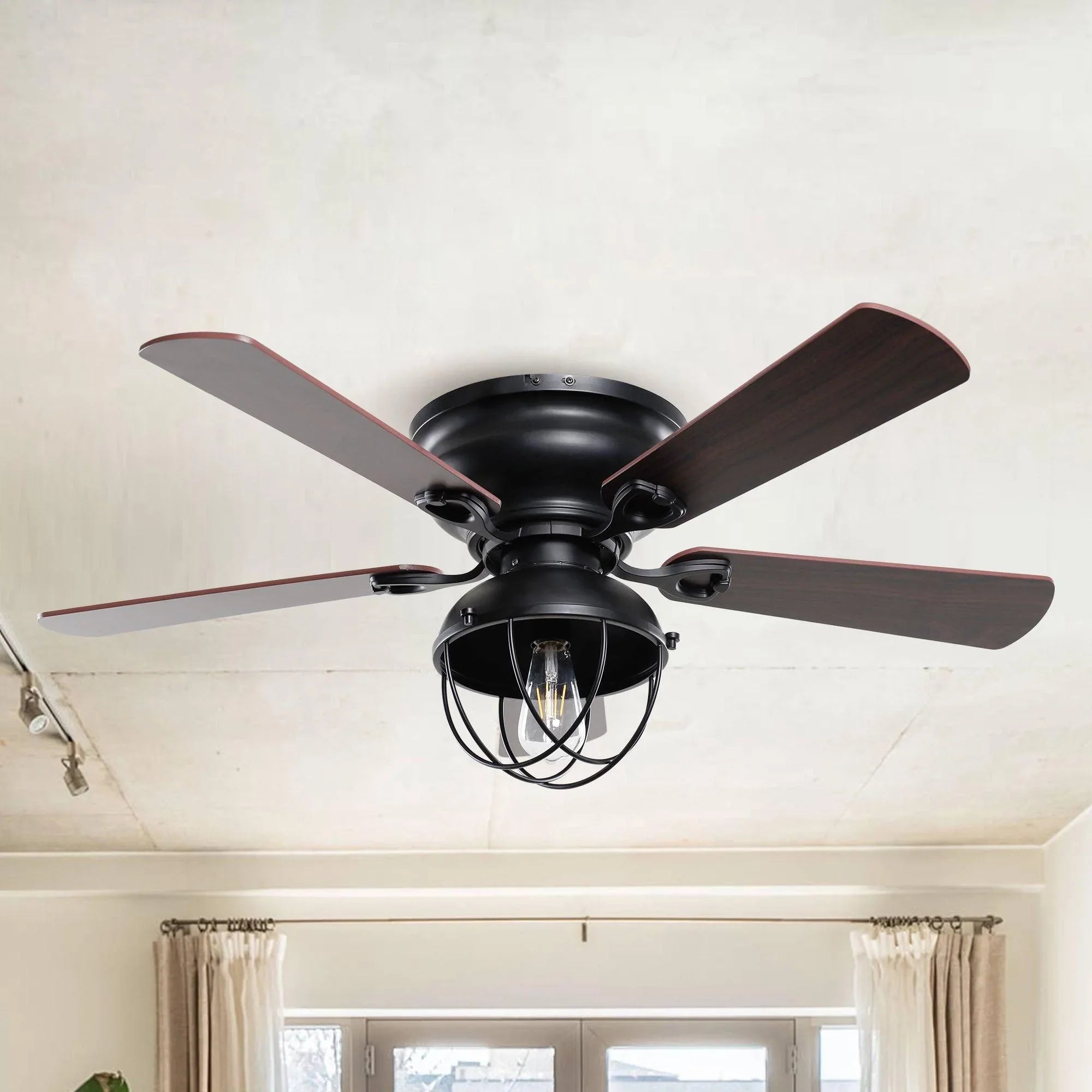 Parrot Uncle 42 In. Industrial Ceiling Fan with Lighting and Remote Control