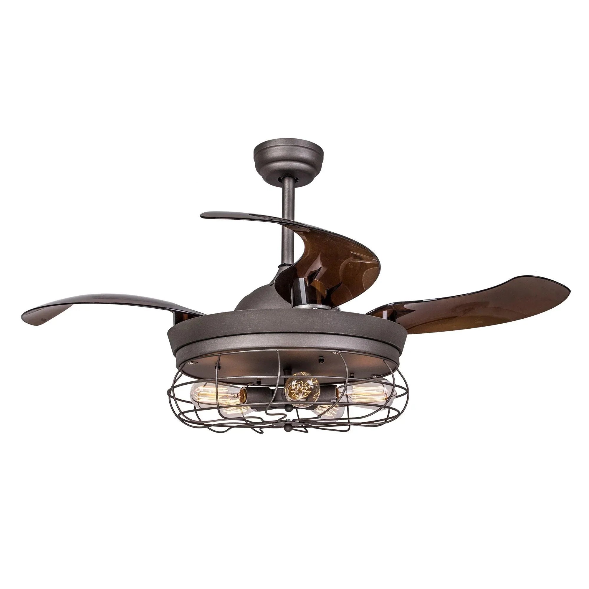 Parrot Uncle 46 In. Benally Industrial Ceiling Fan with Lighting and Remote Control