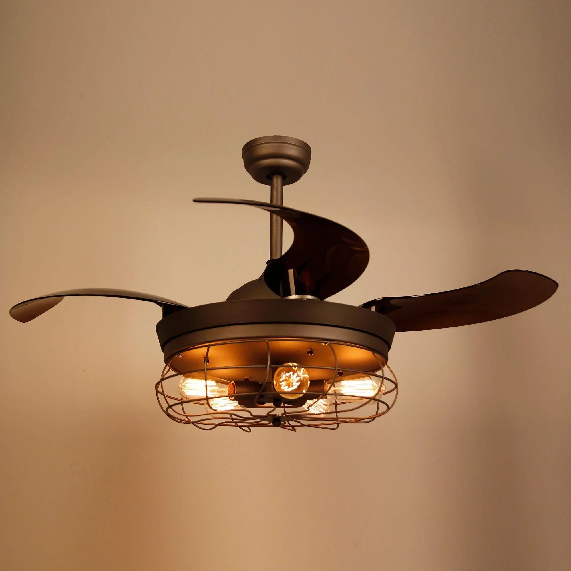 Parrot Uncle 46 In. Benally Industrial Ceiling Fan with Lighting and Remote Control