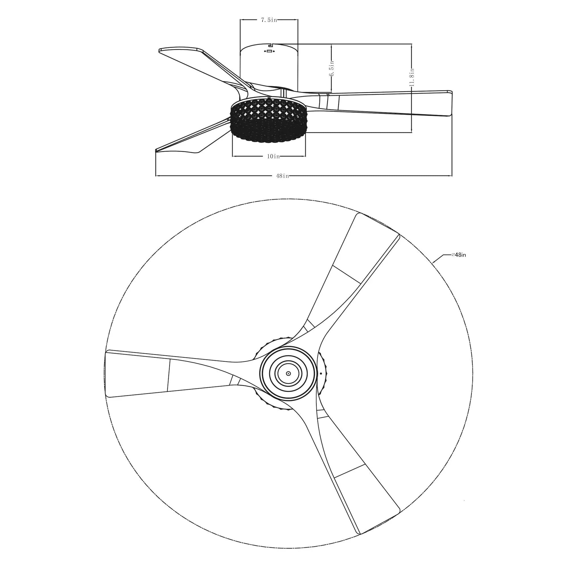 Parrot Uncle 48 In. Farmhouse Ceiling Fan with Lighting and Remote Control