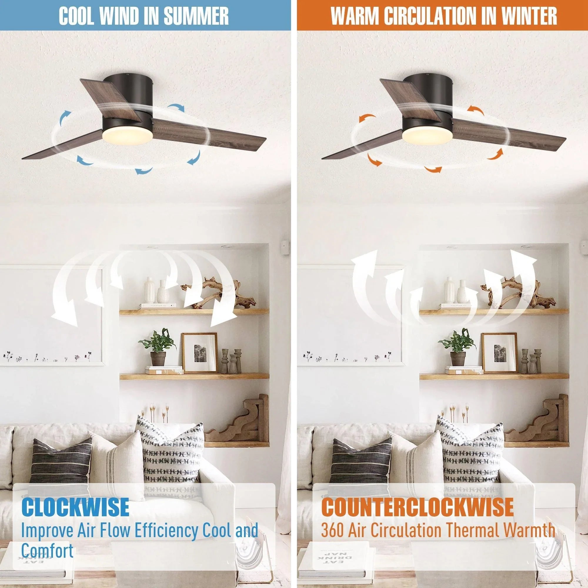 Parrot Uncle 48 In. Kielah Modern Ceiling Fan with Lighting and Remote Control