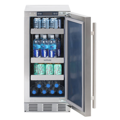 Sapphire 15" Indoor Refrigerator with Factory Installed Lock ( Stainless Steel) - SR15SS-2