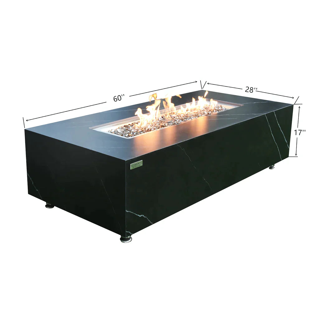 Elementi Varna Marble Porcelain Fire Table