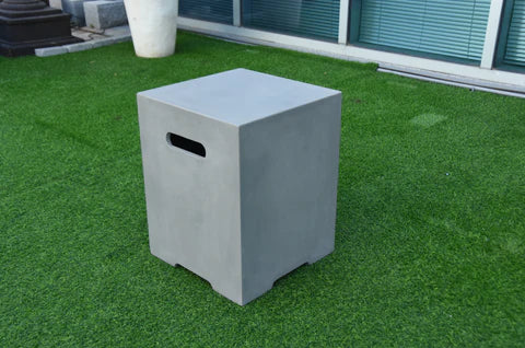 Elementi Square Tank Cover 15.7x15.7x20''H Gray ONB01-109