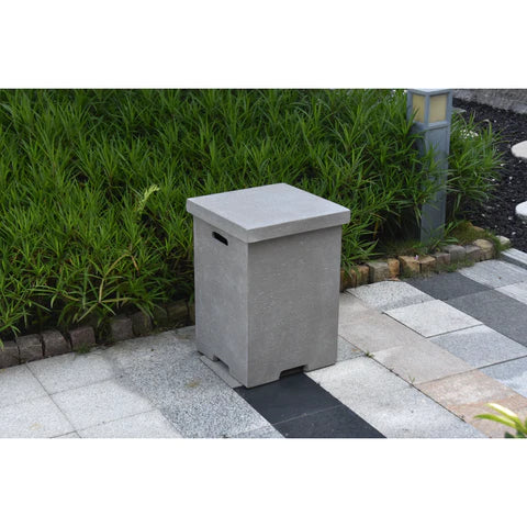 Elementi Square Tank Cover 17.7 x 17.7 x 24.4" - Light Grey ONB01-105LG