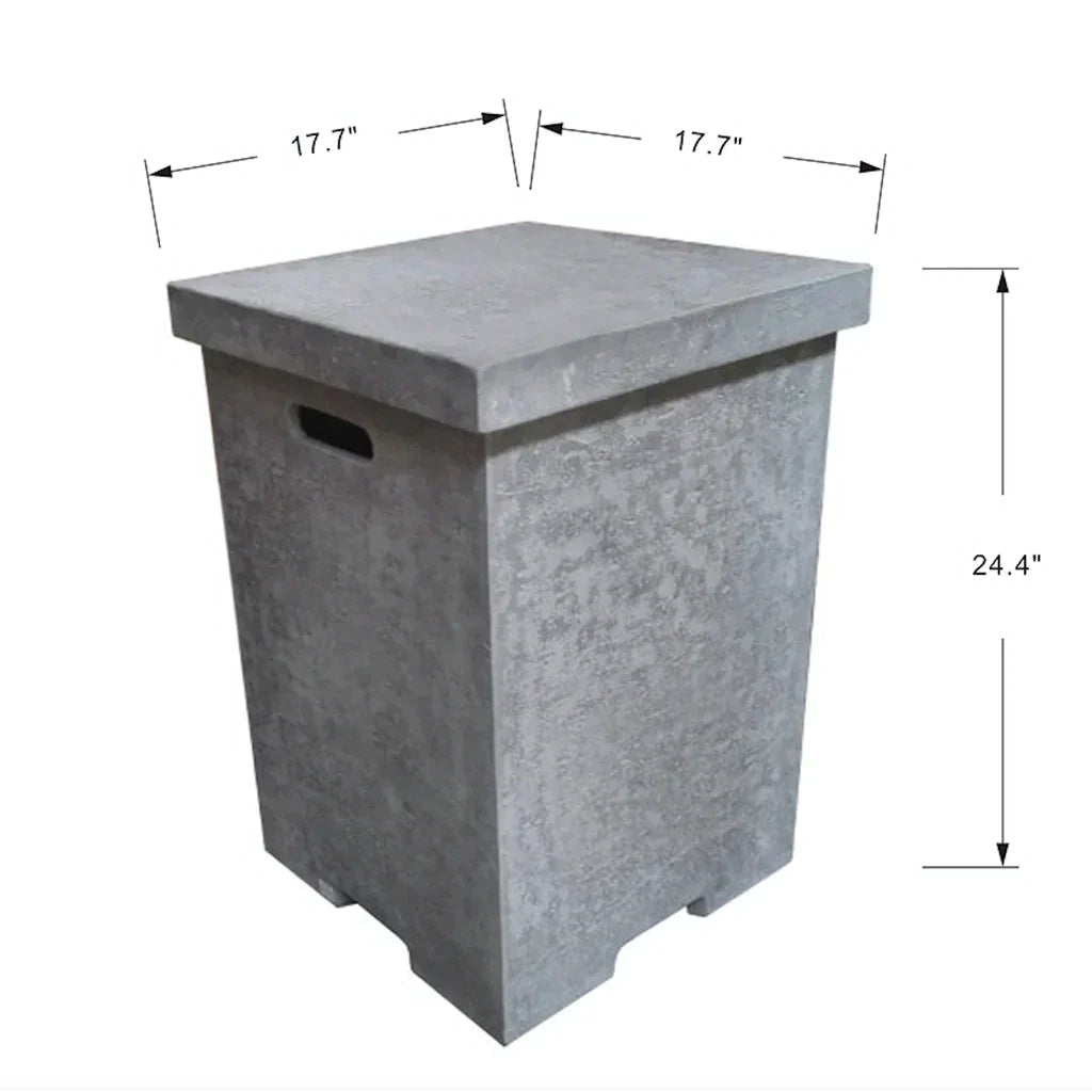 Elementi Square Tank Cover 17.7 x 17.7 x 24.4" - Light Grey ONB01-105LG