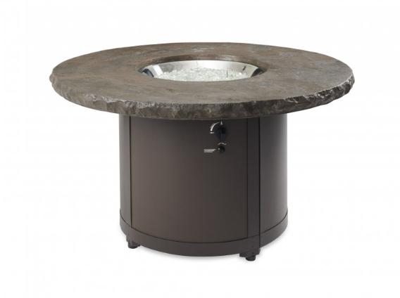 The Outdoor Greatroom | Marbleized Noche Beacon Round Gas Fire Pit Table