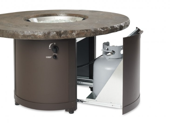 The Outdoor Greatroom | Marbleized Noche Beacon Round Gas Fire Pit Table