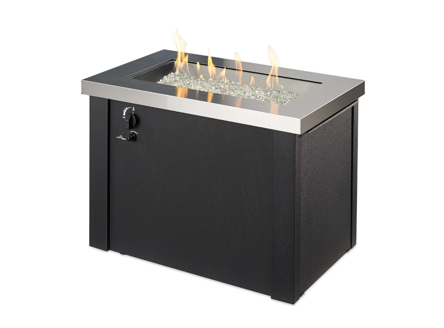 The Outdoor Greatroom | Stainless Steel Providence Rectangular Gas Fire Pit Table