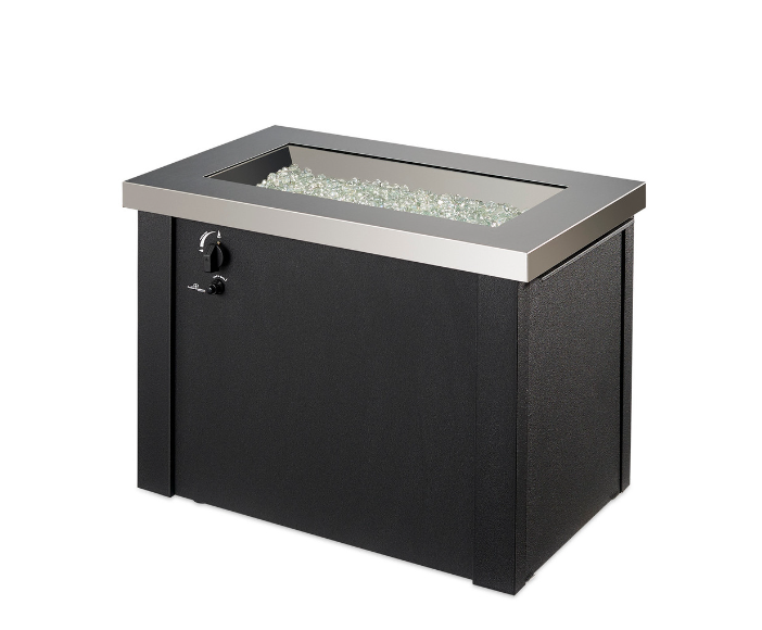 The Outdoor Greatroom | Stainless Steel Providence Rectangular Gas Fire Pit Table