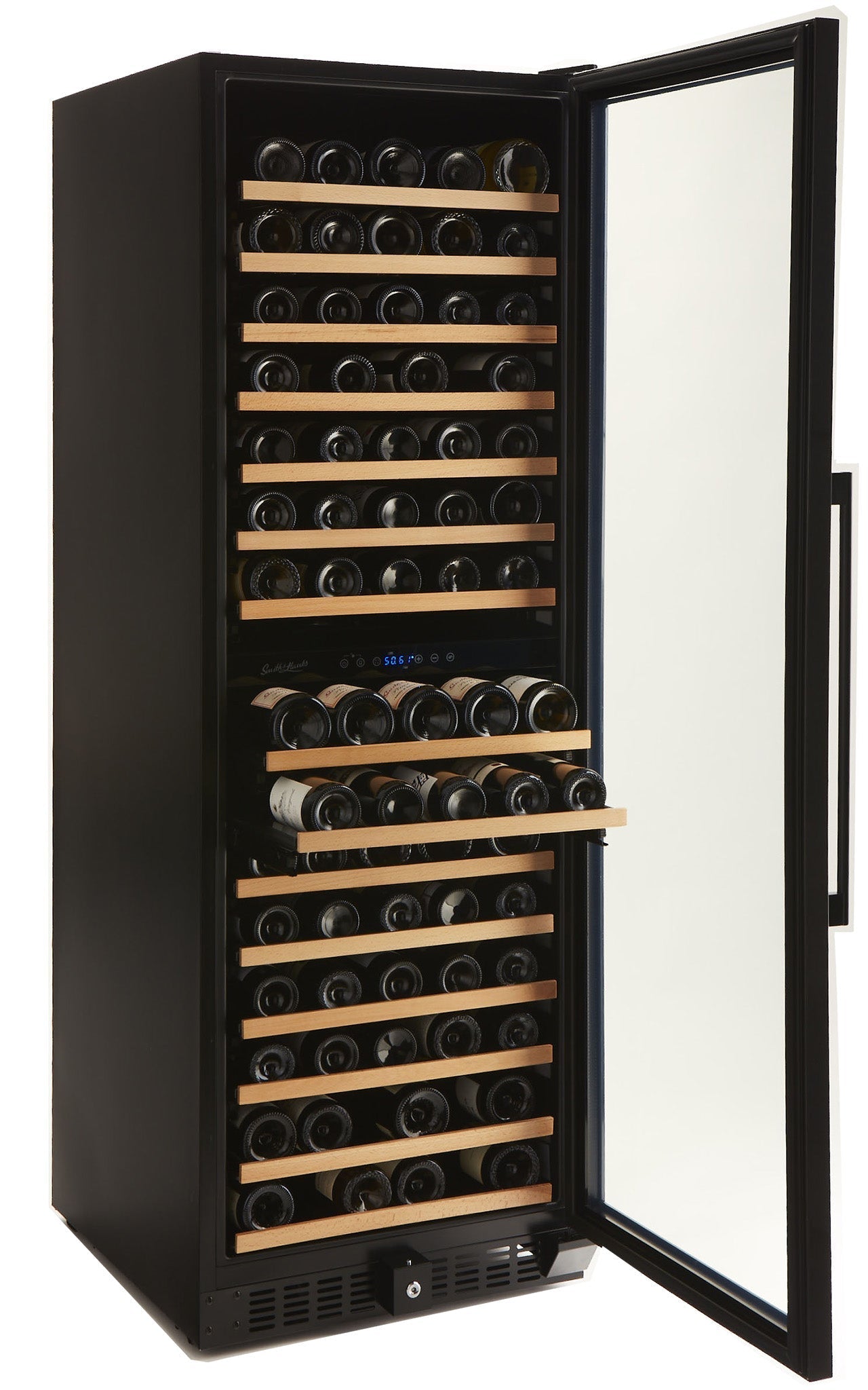 Smith & Hanks 166 Bottle Black Stainless Wine Refrigerator, Dual Zone- RE55004