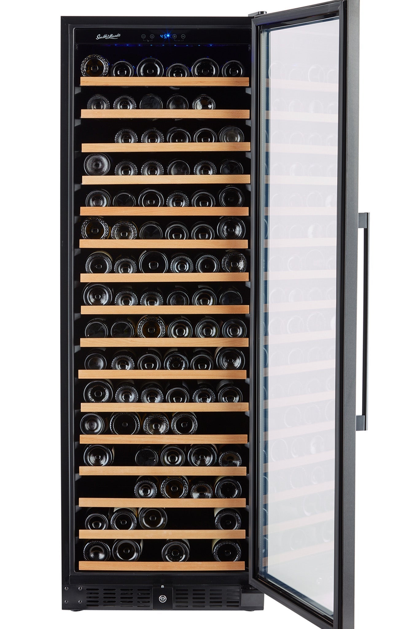 Smith & Hanks 166 Bottle Black Stainless Wine Refrigerator, Single Zone- RE55003