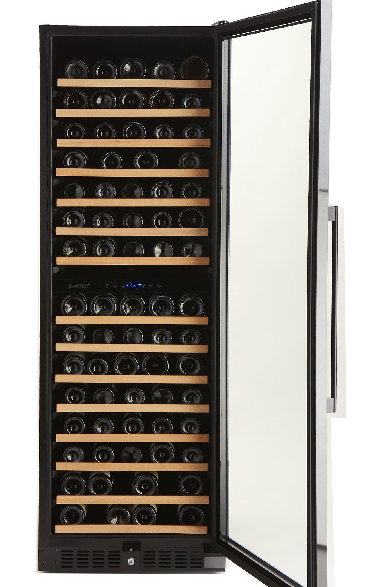 Smith & Hanks 166 Bottle Black Stainless Wine Refrigerator, Dual Zone- RE55004