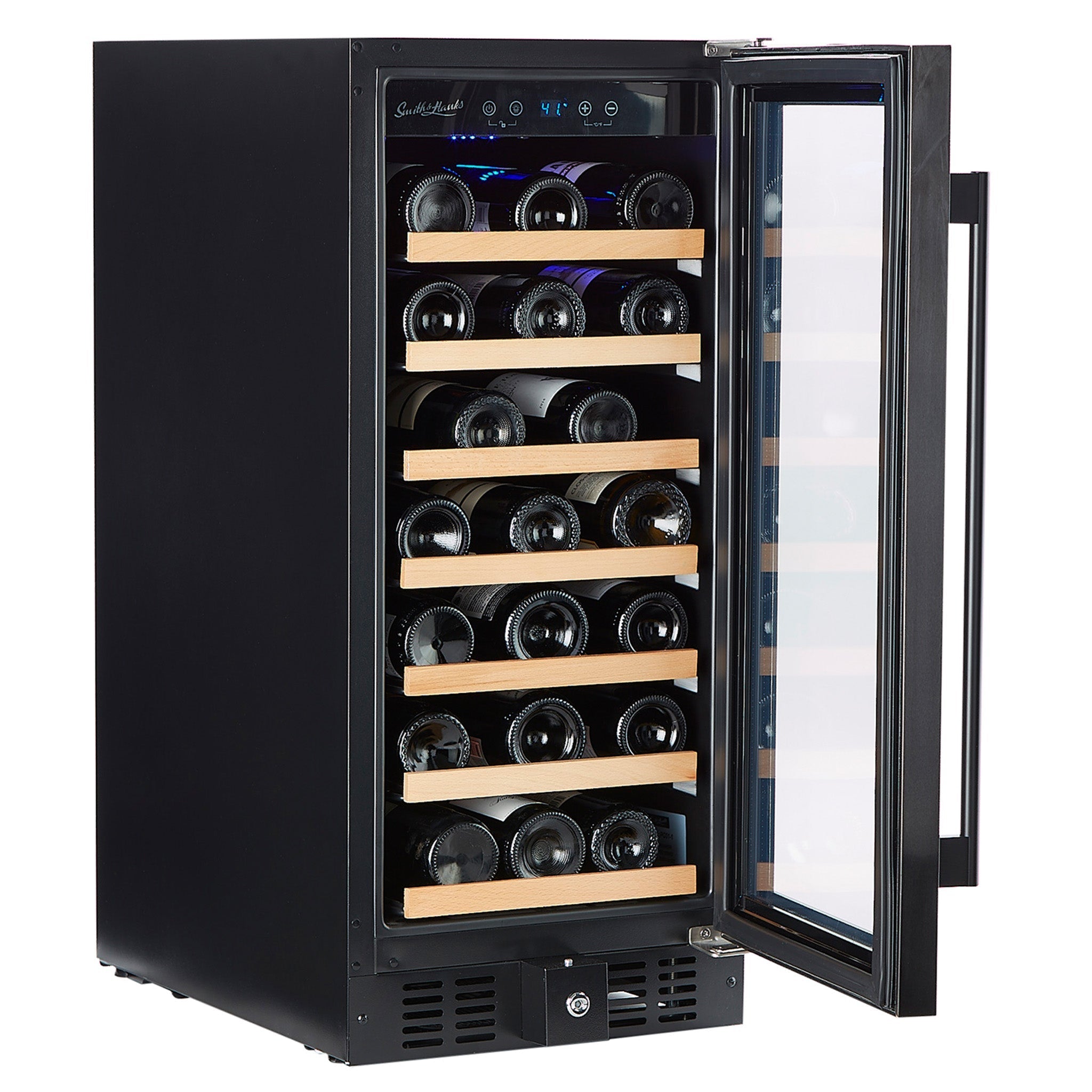 Smith & Hanks 34 Bottle Black Stainless Under Counter Wine Cooler-RE55007