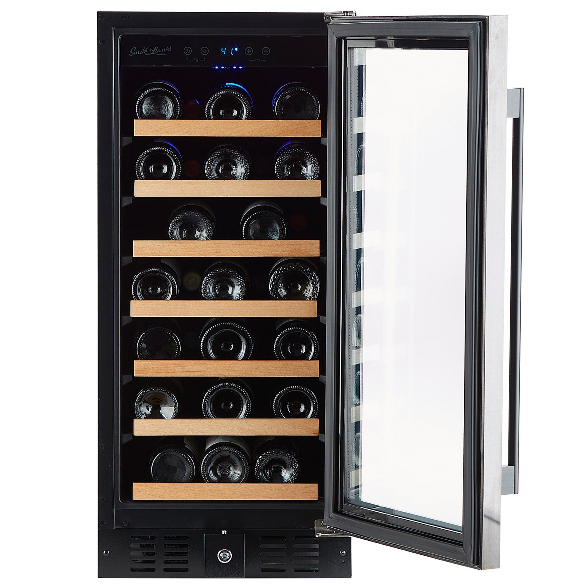 Smith & Hanks 34 Bottle Black Stainless Under Counter Wine Cooler-RE55007