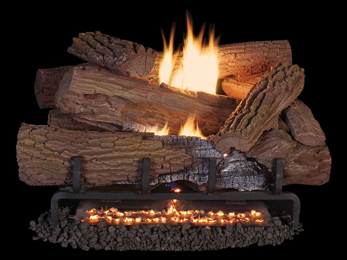 Superior Mossy Oak Mega Flame Concrete Vent Free Logs