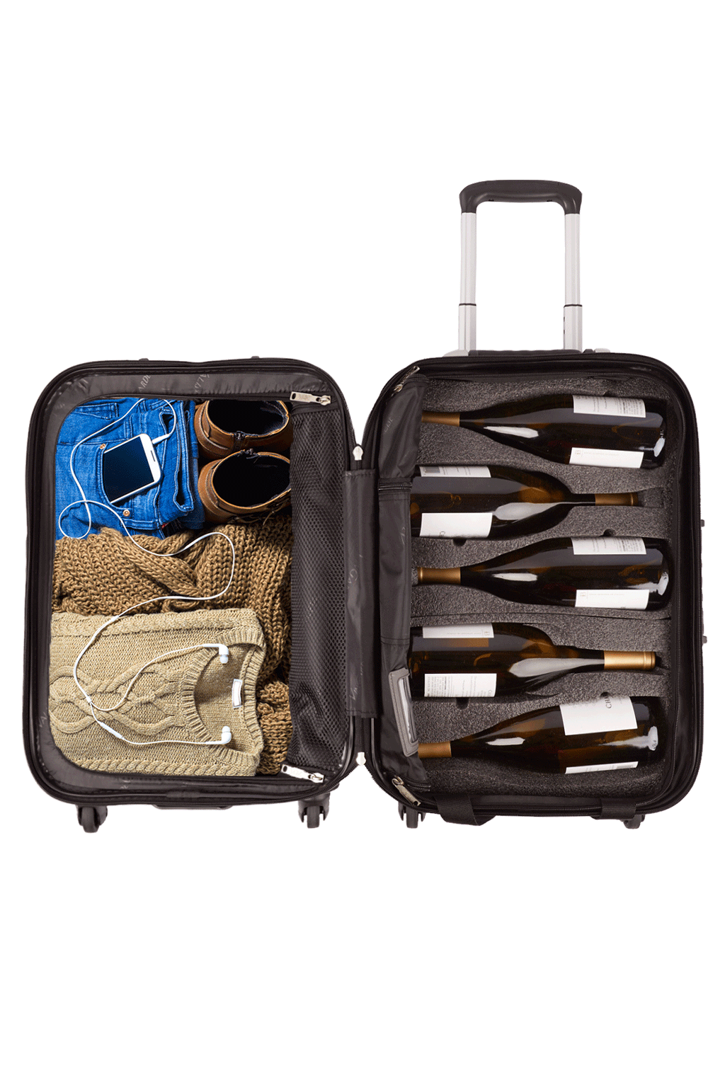 VinGardeValise Piccolo 5-Bottle Wine Suitcase - Burgundy-2