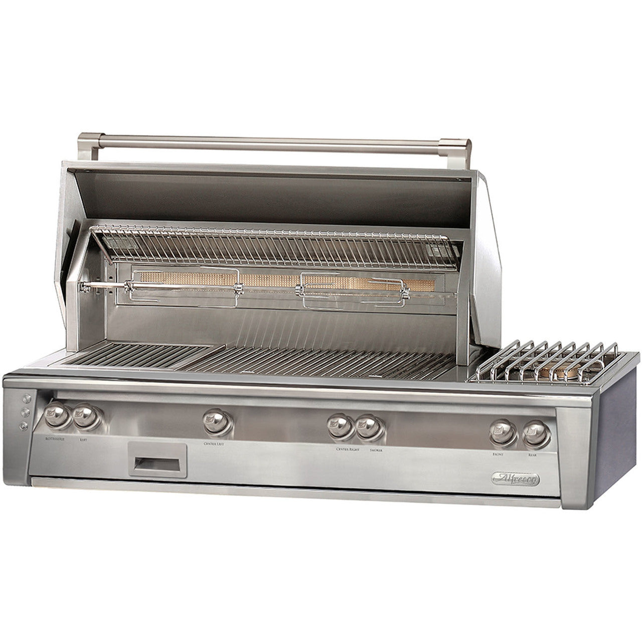 Alfresco ALXE 56-Inch Built-In Gas Grill with Rotisserie & Side Burner (ALXE-56-NG/LP)