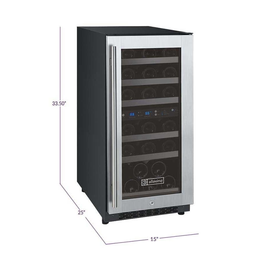 Allavino Allavino 15" 30 Bottle Dual Zone Wine Refrigerator (Stainless Steel) VSWR30-2SR20