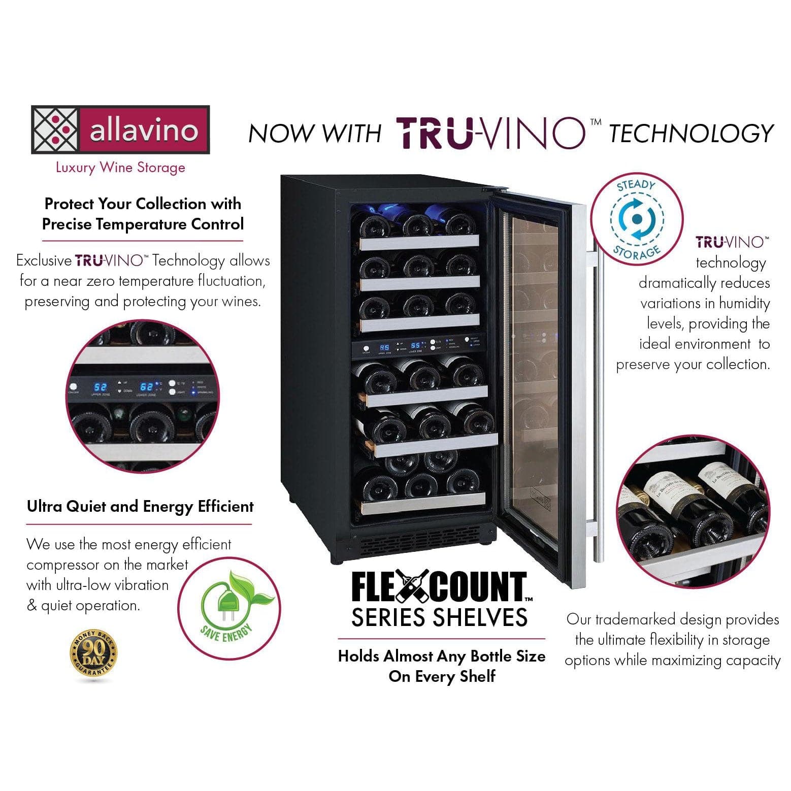 Allavino Allavino 15" 30 Bottle Dual Zone Wine Refrigerator (Stainless Steel) VSWR30-2SR20