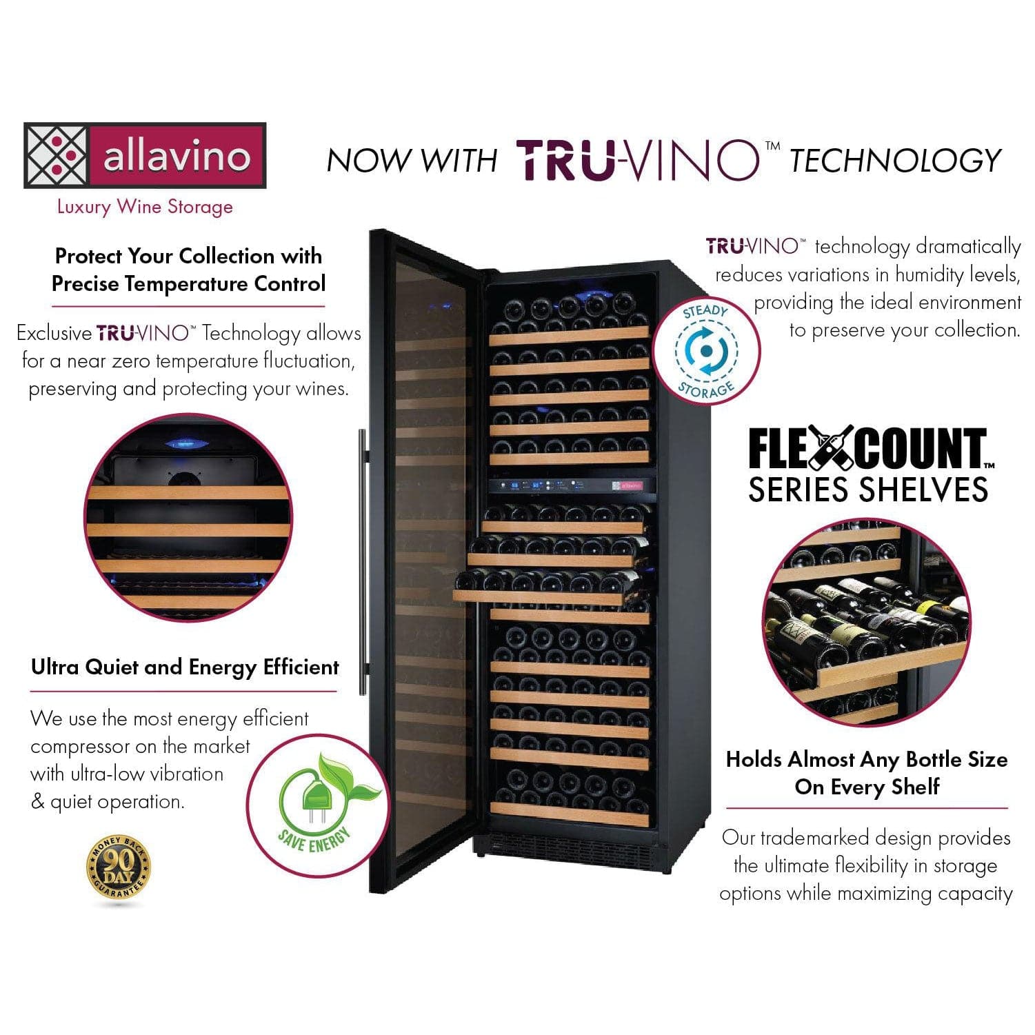 Allavino Allavino 24" Wide 172 Bottle Dual Zone Wine Refrigerator VSWR172-2BL20