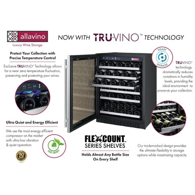 Allavino Allavino 24" Wide 56 Bottle Single Zone Wine Refrigerator VSWR56-1SL20