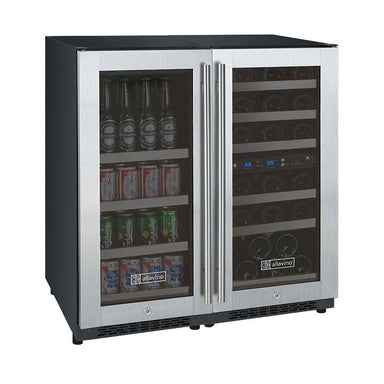 Allavino Allavino 30" Wide 30 Bottle/88 Can Dual Zone Side-by-Side Wine Refrigerator 3Z-VSWB15-3S20