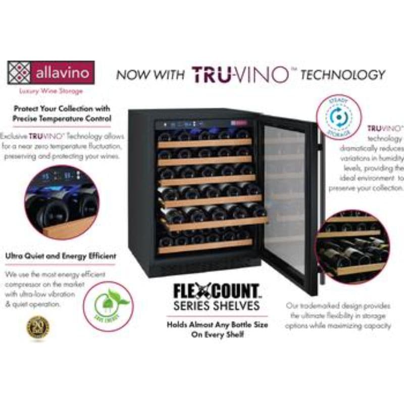 Allavino Allavino 47" Wide 112 Bottle Dual Zone Side-by-Side Wine Refrigerator 2X-VSWR56-1B20