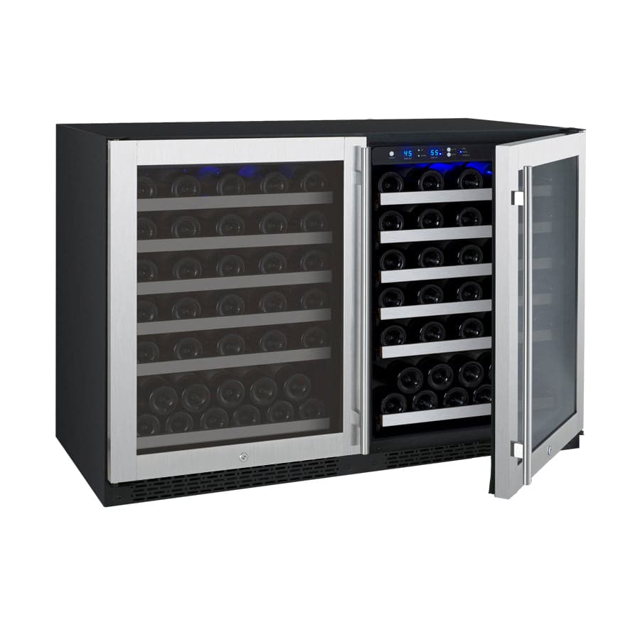 Allavino Allavino 47" Wide 112 Bottle Dual-Zone  Side-by-Side Wine Refrigerator 2X-VSWR56-1S20