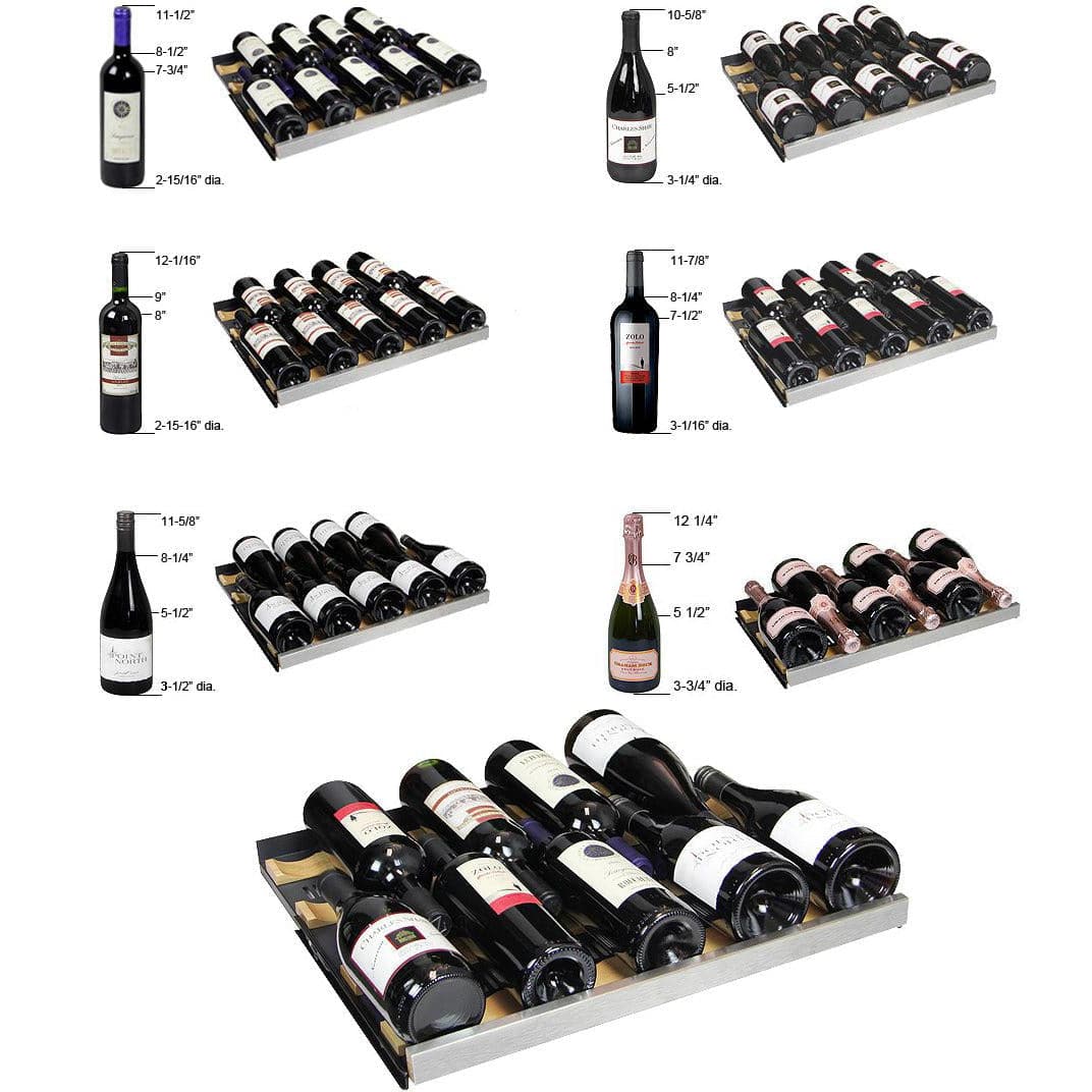 Allavino Allavino 47" Wide 112 Bottle Three Zone Side-by-Side Wine Refrigerator 3Z-VSWR5656-S20