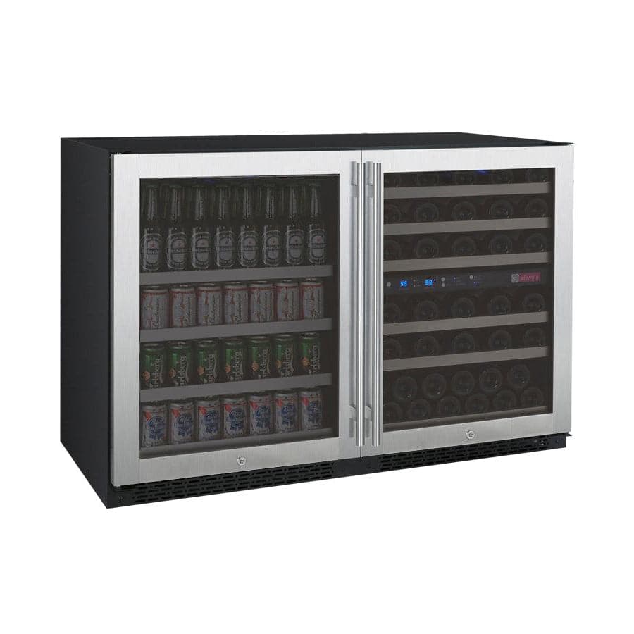 Allavino Allavino 47" Wide 56 Bottle/124 Can Side-by-Side Wine And Beverage Refrigerator 3Z-VSWB24-3S20