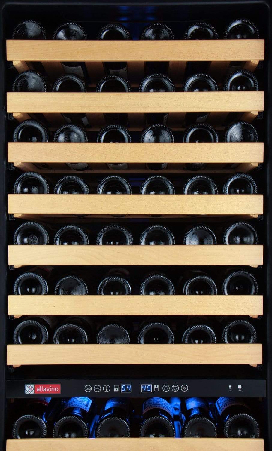 Allavino FlexCount Classic II Tru-Vino 172 Bottle Dual Zone Stainless Steel Left Hinge Wine Refrigerator YHWR172-2SL20-Allavino