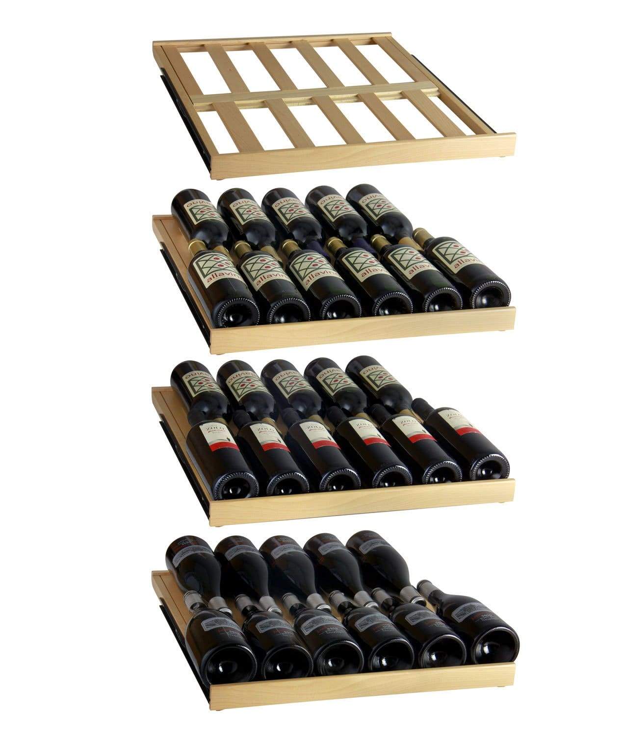 Allavino FlexCount Classic II Tru-Vino 172 Bottle Dual Zone Stainless Steel Left Hinge Wine Refrigerator YHWR172-2SL20-Allavino