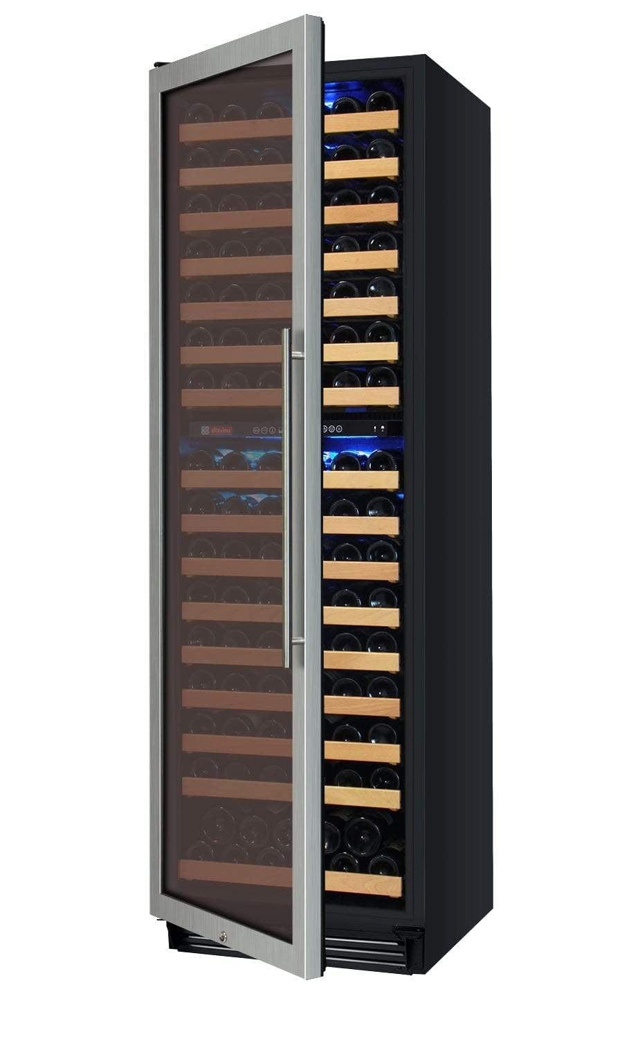 Allavino FlexCount Classic II Tru-Vino 172 Bottle Dual Zone Stainless Steel Left Hinge Wine Refrigerator YHWR172-2SL20-Allavino