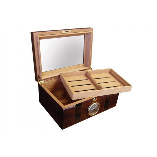 Ambassador 100 Count Beveled Glass Top Humidor w/ External Hygro-3