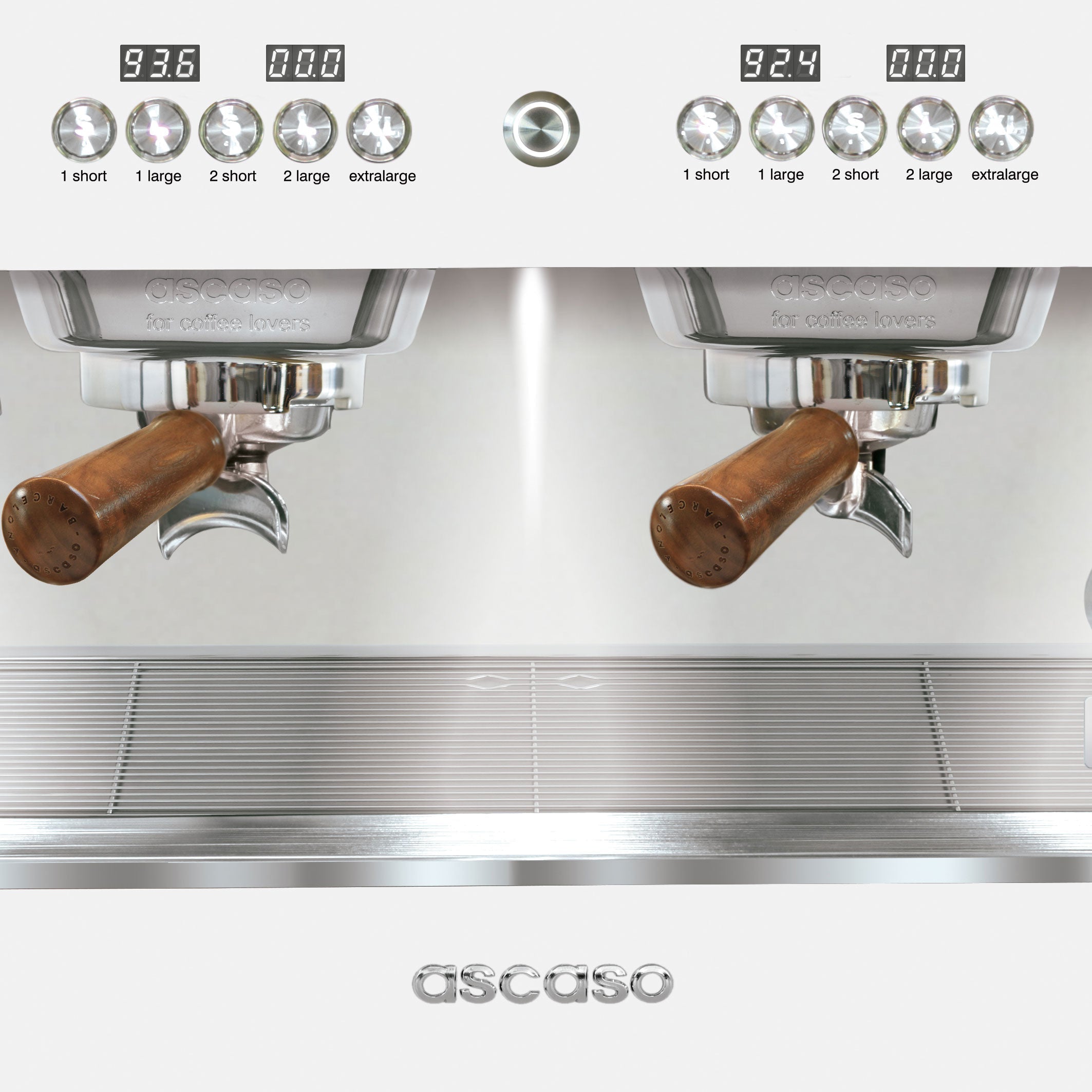 Ascaso Barista T Plus, Automatic 2 Group Espresso Machine, with Thermodynamic Technology (White)