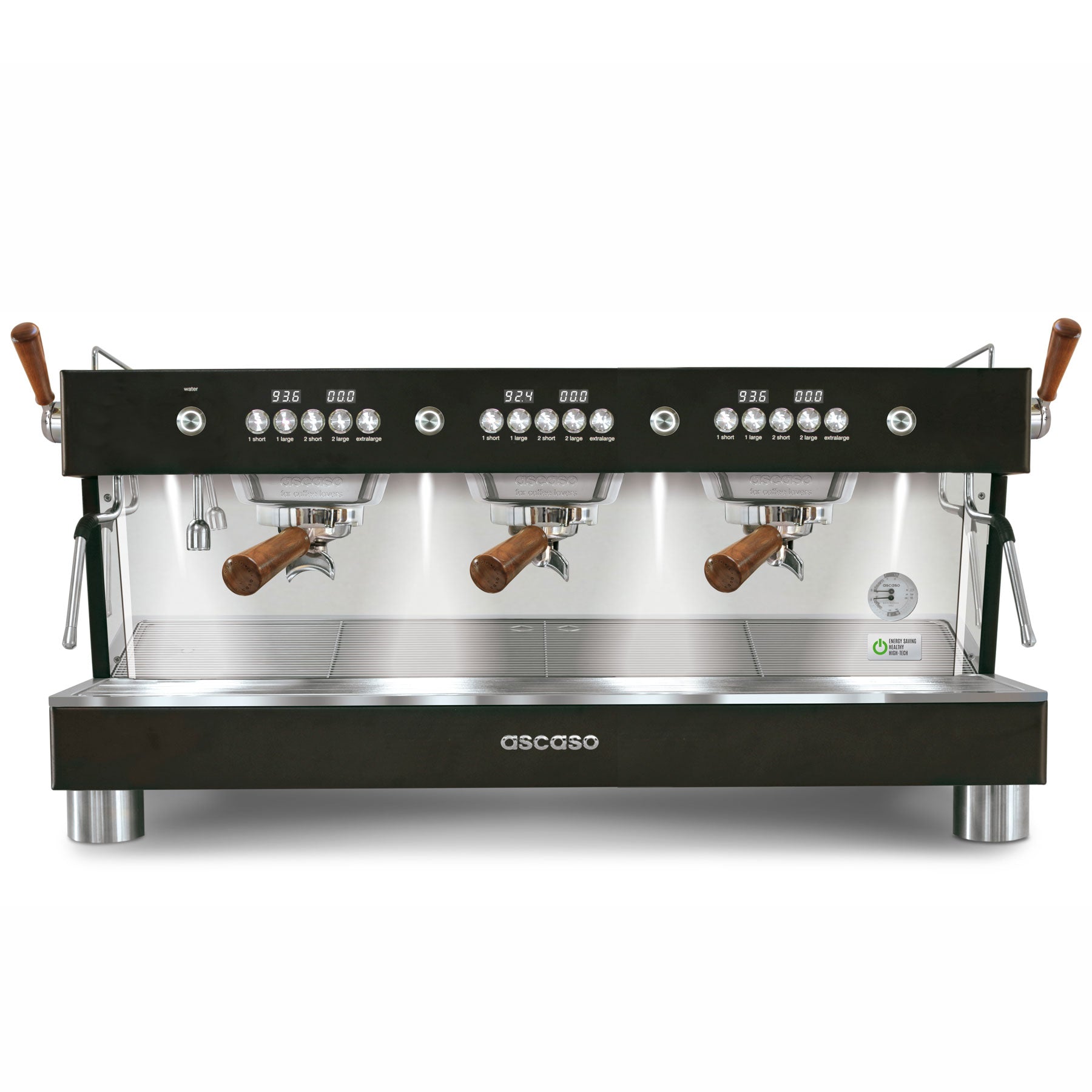 Ascaso Barista T Plus, Automatic 3 Group Espresso Machine, with Thermodynamic Technology (Black)