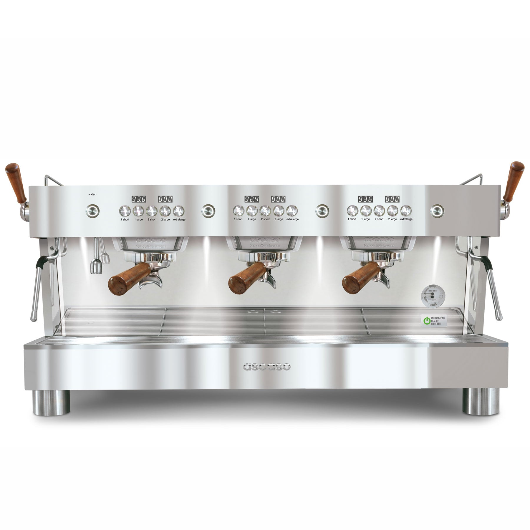 Ascaso Barista T Plus, Automatic 3 Group Espresso Machine, with Thermodynamic Technology (Inox)