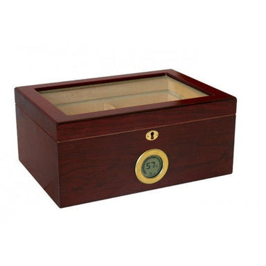 Berkeley Digital 100 Ct. Humidor w/ Glass Top & External Digital Hygrometer-1